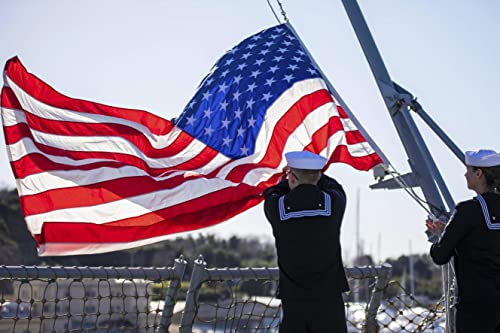 ROTERDON American Flag 4x6 FT Outdoor - Made in USA, USA Heavy Duty Nylon US Flags with Luxury Embroidered Stars, Sewn Stripes and 2 Brass Grommets