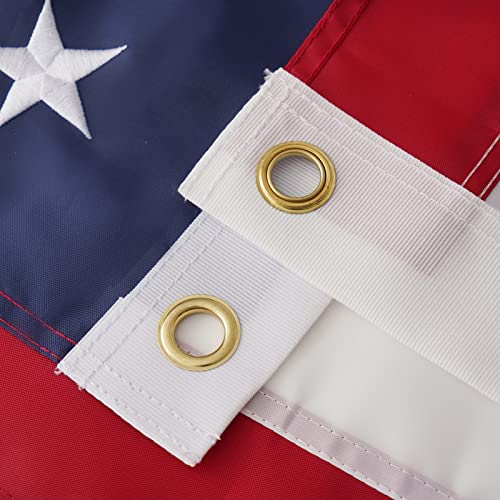 ROTERDON American Flag 4x6 FT Outdoor - Made in USA, USA Heavy Duty Nylon US Flags with Luxury Embroidered Stars, Sewn Stripes and 2 Brass Grommets