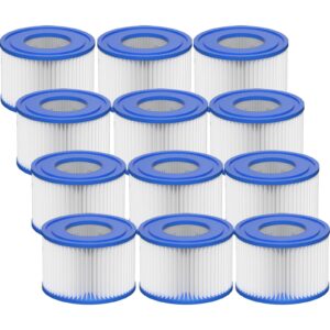 vickmons type vi hot tub filter cartridge compatible with lay-z-spa, coleman saluspa 90352e, 58323e, 58323 swimming pool pump (12 pack)