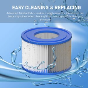 Vickmons Type VI Hot Tub Filter Cartridge Compatible with Lay-Z-Spa, Coleman SaluSpa 90352E, 58323E, 58323 Swimming Pool Pump (12 Pack)