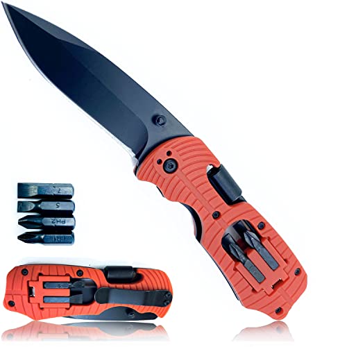 MADSABRE Folding Pocket Knife, Gift for Men, Folding Knives with Liner Lock, Multifunction Tools Knife for Hiking, Camping, Survival, Hunting, Camping Knife with Pocketclip