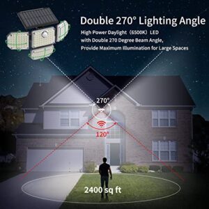 Solar Flood 3000 Lumens Solar Security Lights, Motion Lights Outdoor Solar Powered Waterproof, Solar Sensor Lights Outdoor Motion Detection with Remote Control, 2 Pack