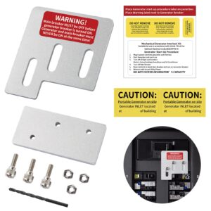 generator interlock kit compatible w/square d qo & homeline 150 or 200a breaker box, 1-3/8” space on main & generator circuit panel, safety manual lockout transfer-switch for outdoor portable power