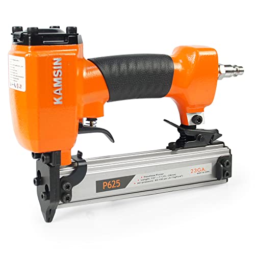 P625 23 Gauge Pneumatic Pin Nailer Accepts 3/8" to 1" Pin Nails, Headless Pinner/Pin Nail Gun for Cabinet, Windows, Doors, and Woodworking