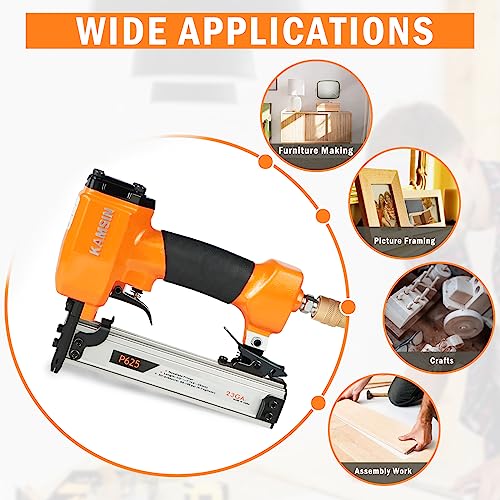 P625 23 Gauge Pneumatic Pin Nailer Accepts 3/8" to 1" Pin Nails, Headless Pinner/Pin Nail Gun for Cabinet, Windows, Doors, and Woodworking