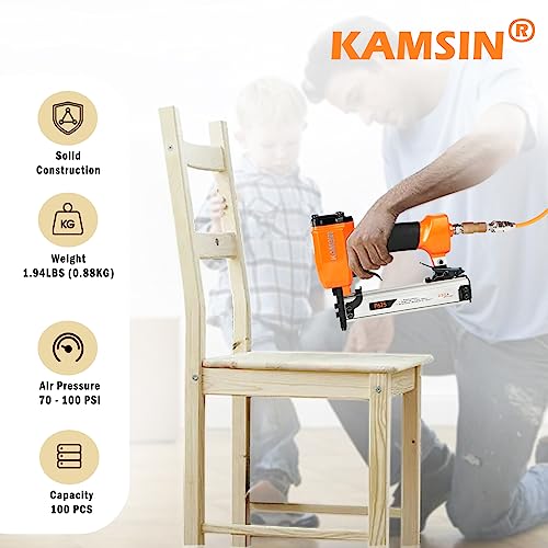 P625 23 Gauge Pneumatic Pin Nailer Accepts 3/8" to 1" Pin Nails, Headless Pinner/Pin Nail Gun for Cabinet, Windows, Doors, and Woodworking