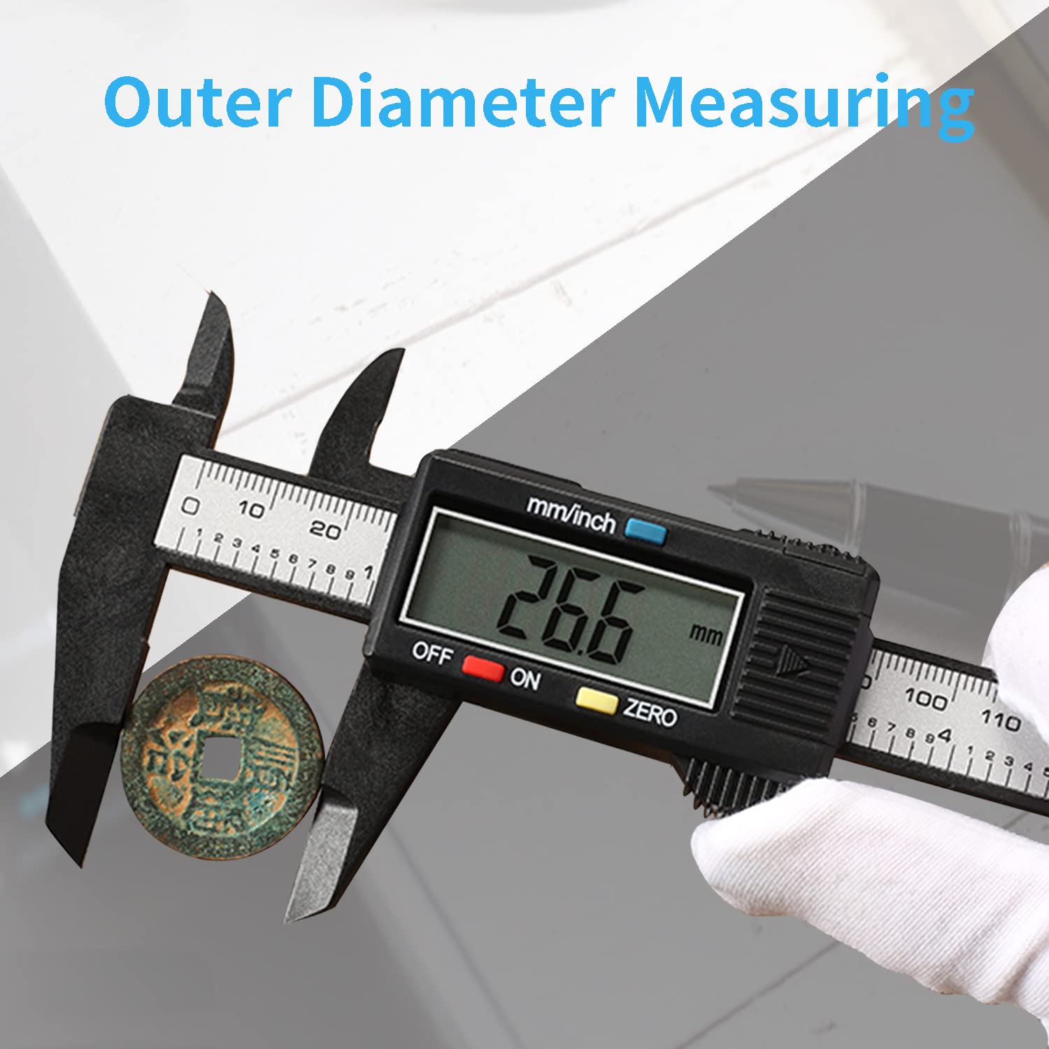 Caliper Measuring Tool,PIUBERS Electronic Vernier Caliper, Digital Caliper 6 Inch with Large LCD Screen and Inch MM Metric Conversion Measurement Tool