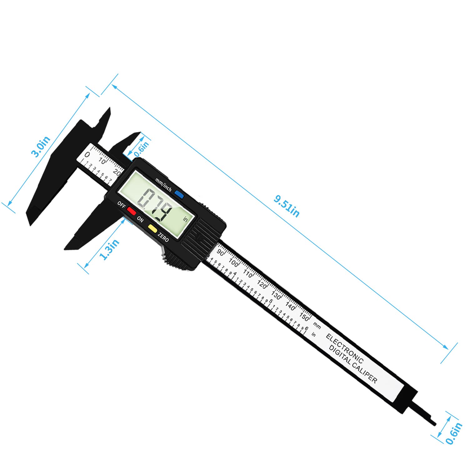 Caliper Measuring Tool,PIUBERS Electronic Vernier Caliper, Digital Caliper 6 Inch with Large LCD Screen and Inch MM Metric Conversion Measurement Tool