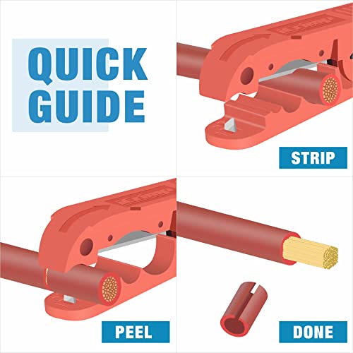 iCrimp ICP-240 Cable Stripper for AWG 12 to 4/0 Round Cables, Radial Wire Stripper with 2 Extra Blades