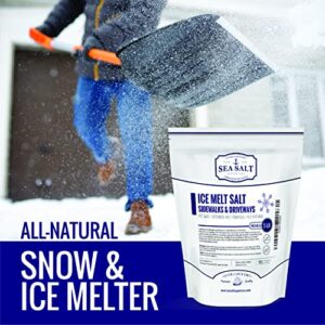 Sea Salt Superstore Ice Melt Salt for Sidewalks and Driveways - All-Natural Sea Salt Deicer, 5 Lb Bag