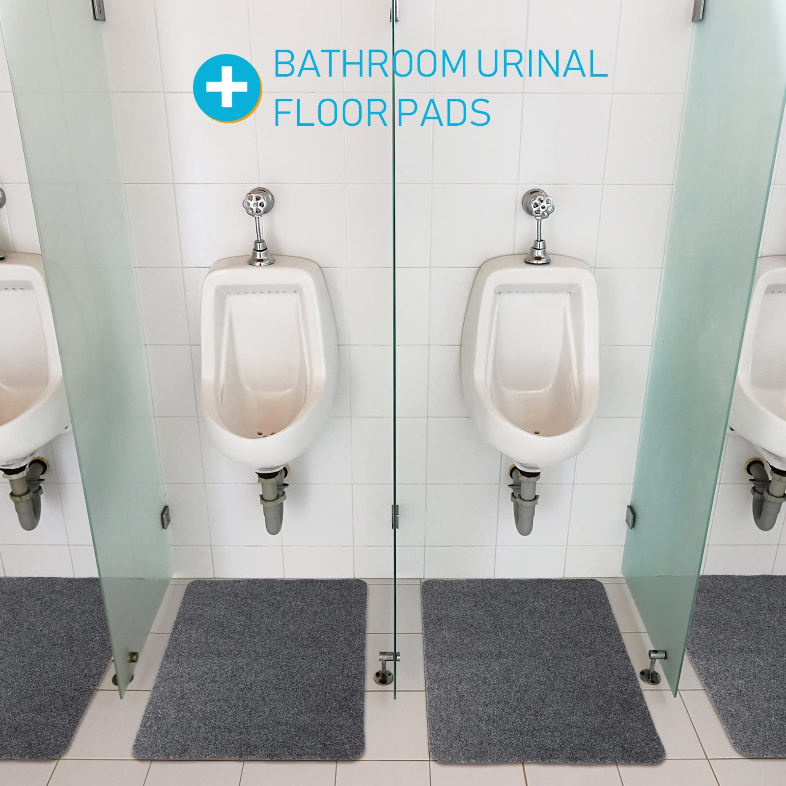 Nuanchu 6 Pcs Nonslip Urinal Mats Urinal Floor Mats Water Absorption Urinal Mat Bathroom Urinal Floor Pad for Men Bathroom Restroom (Gray)