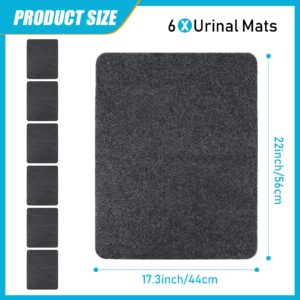 Nuanchu 6 Pcs Nonslip Urinal Mats Urinal Floor Mats Water Absorption Urinal Mat Bathroom Urinal Floor Pad for Men Bathroom Restroom (Gray)