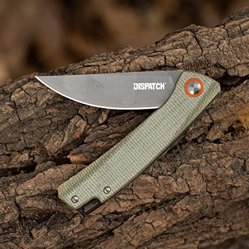 Dispatch Pocket Folding Knife, 8cr13 Stainless Steel, Micarta Handle, Survival, Hunting, Tactical, Outdoors, Camping, EDC Tool