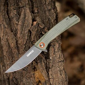 Dispatch Pocket Folding Knife, 8cr13 Stainless Steel, Micarta Handle, Survival, Hunting, Tactical, Outdoors, Camping, EDC Tool