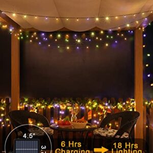 Ollny Solar String Lights Outdoor Waterproof Warm White & Multicolor 2 Pack Each 98Ft 300LED, 11 Modes Super Bright Fairy Lights, Outdoor Christmas Tree Lights for Outside Garden Patio Wedding Party