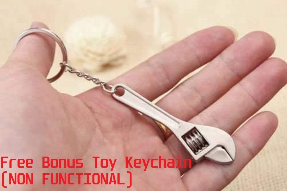 GT//Rotors 10mm Ratchet Wrench Keychain Key Ring (Free Bonus: Toy Spanner Keychain)