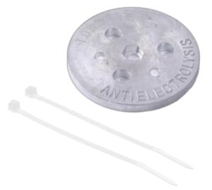 tongass zinc anode weight - anti-electrolysis sacrificial anode - galvanic anode for passive cathodic protection - bolts inside or outside skimmer baskets - salt system swimming pool must-have