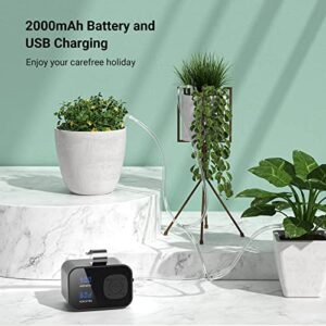 Zollea Automatic Watering System for Potted Plants, Rainproof Plant Waterer Auto Watering Device Drip Irrigation Kit with 60Day Programmable Timer, LED Display, USB Power & Large Capacity Battery