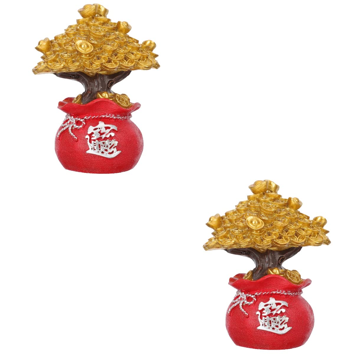 ations 2pcs Resin Fortune Tree Decor Cake Decor Bonsai for Fortune Money Good Luck Tree Desktop Adornment Crystal Decor