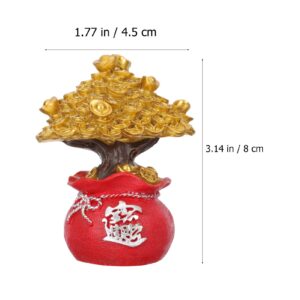 ations 2pcs Resin Fortune Tree Decor Cake Decor Bonsai for Fortune Money Good Luck Tree Desktop Adornment Crystal Decor