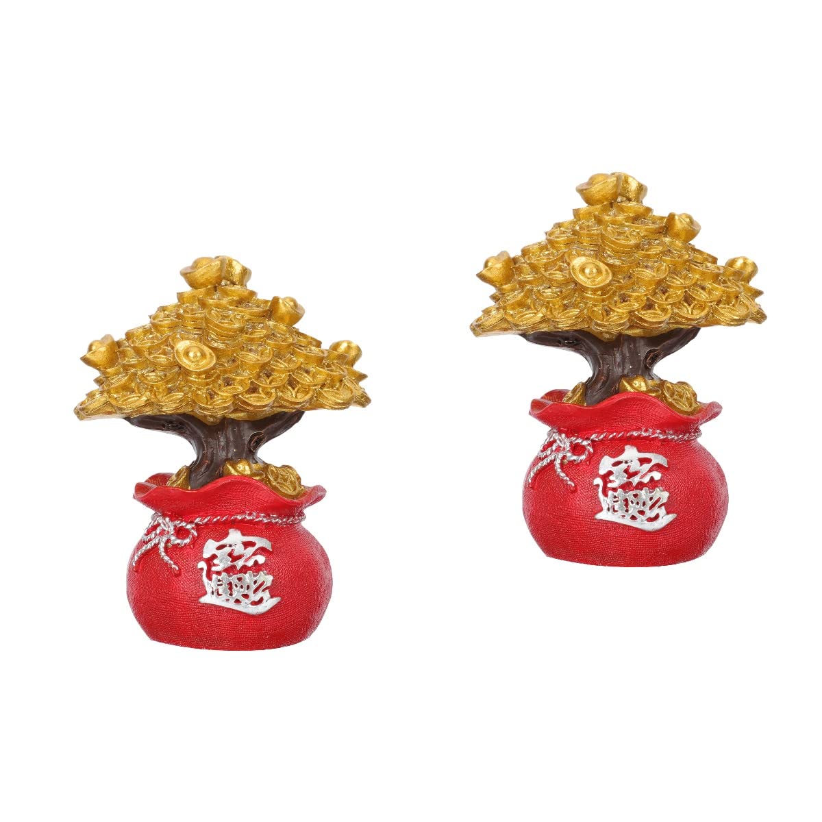 ations 2pcs Resin Fortune Tree Decor Cake Decor Bonsai for Fortune Money Good Luck Tree Desktop Adornment Crystal Decor