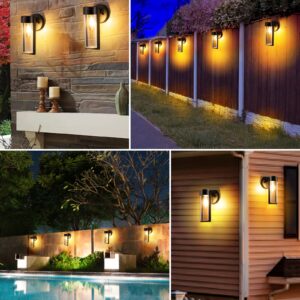 Solar Fence Lights Outdoor 6 Pack, LETMY Solar Powered Deck Light, Auto On/Off Waterproof Wall Mount Decorative Lights for Wall Fence Patio Post Yard Porch