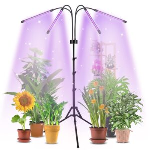 grow lights for indoor plants full spectrum,80leds plant light for indoor plants with 15"-60" adjustable tripod,4 head