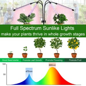 Grow Lights for Indoor Plants Full Spectrum,80LEDs Plant Light for Indoor Plants with 15"-60" Adjustable Tripod,4 Head