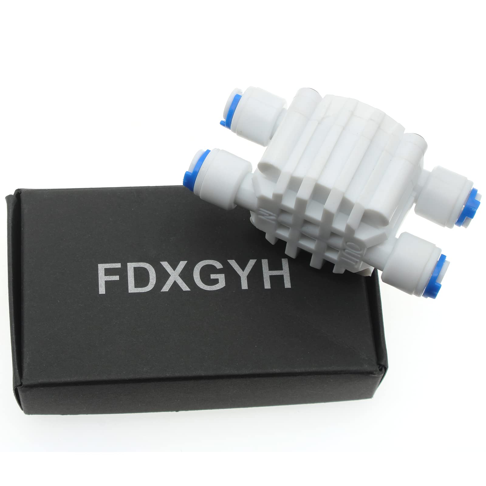 1/4" Tube 4 Way Port Auto Shut Off Valve Quick-Connect Water Systems 1/4" Automatic Shut Off Valve for RO Reverse Osmosis Water Filter System [FDXGYH]