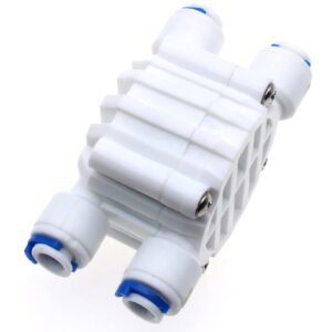 1/4" Tube 4 Way Port Auto Shut Off Valve Quick-Connect Water Systems 1/4" Automatic Shut Off Valve for RO Reverse Osmosis Water Filter System [FDXGYH]