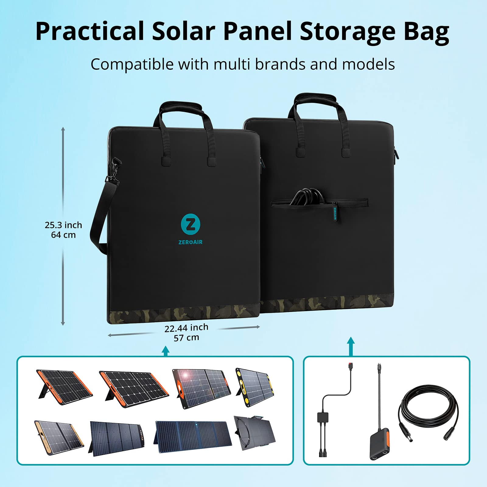 ZEROAIR Solar Panels Storage Bag, for Jackery 100 watt Solar Panel Kits, Protective Case, Dustproof Waterproof