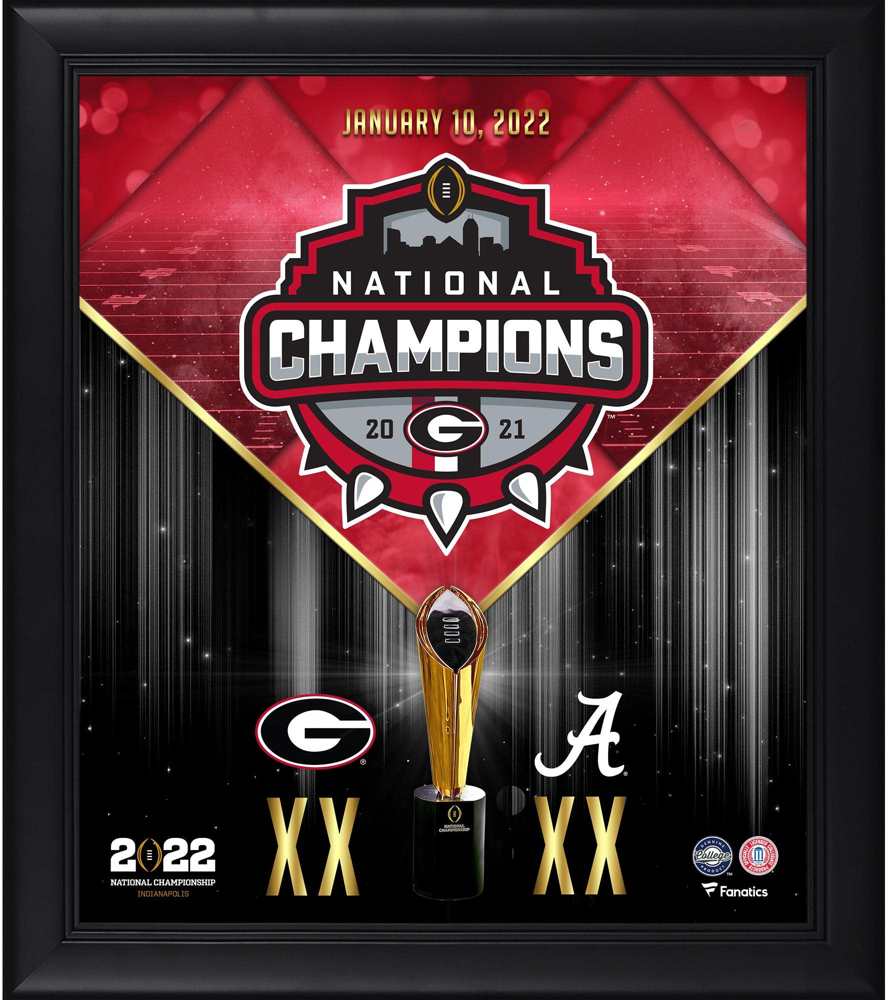 Georgia Bulldogs Framed 15" x 17" 2021 College Football Playoff Champions Collage - College Player Plaques and Collages