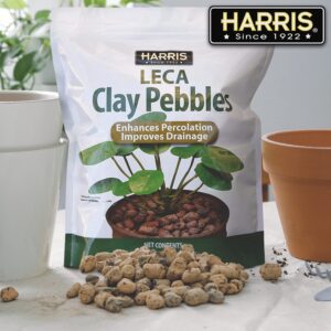 Harris LECA Expanded Clay Pebbles for Plants, 2.5lb for Indoor, Outdoor and Hydroponic Growing Brown