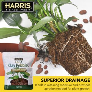 Harris LECA Expanded Clay Pebbles for Plants, 2.5lb for Indoor, Outdoor and Hydroponic Growing Brown