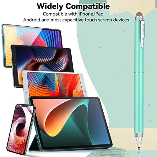 Universal Stylus Pens, Honiha High Precise Disc Stylus Pens for Touch Screens 4 in 1 Touch Screen Pen Capacitive Stylus Compatible with iPad, iPhone, Samsung, Android, Microsoft Tablets- Green