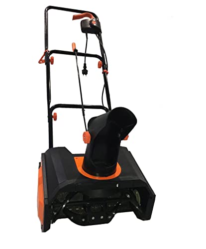 Kapoo Snow Thrower, Electric Snow Blower 18 Inch , Overload Protection, 13 Amp, Steel Auger and 180° Rotatable Chute, Black & Orange bb13