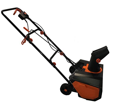 Kapoo Snow Thrower, Electric Snow Blower 18 Inch , Overload Protection, 13 Amp, Steel Auger and 180° Rotatable Chute, Black & Orange bb13