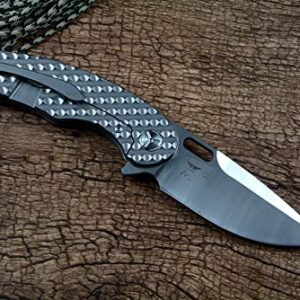 TwoSun Knife M390 Fold Satin Blade Flipper Gift Titanium Handle TS177