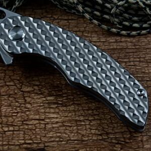 TwoSun Knife M390 Fold Satin Blade Flipper Gift Titanium Handle TS177