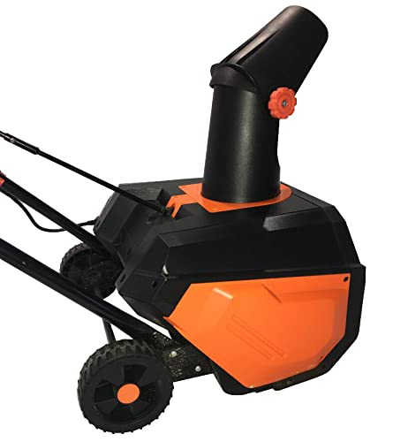 Kapoo Thrower, 18 Inch Electric Kapoo Blower, Steel Auger, 180Degree Rotatable Chute and Overload Protection, 13 Amp, Black & Orange bb04