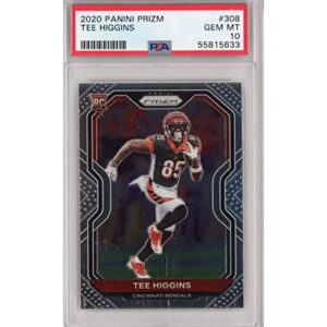 Graded 2020 Panini Prizm Tee Higgins #308 Rookie RC Football Card PSA 10 Gem Mint