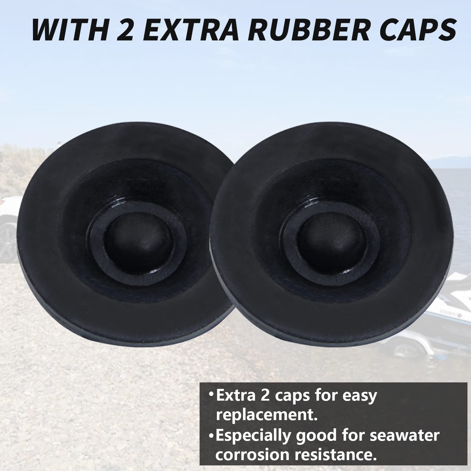 iBroPrat 2pcs Trailer Axle Dust Cap Cup Grease Cover 1.98" Hub with Extra 2 Rubber Plugs,Trailer Axle Wheel Hub and Bearing Dust Cap for Most 2000 to 3500 Pound Axles Dexter