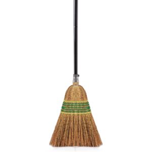 yocada heavy-duty corn broom commercial indoor outdoor broom 59.8" tall perfect for courtyard garage lobby mall market floor home office leaves stone dust rubbish