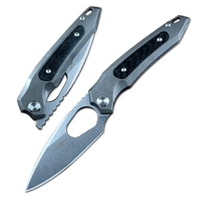 twosun twosun ts382 outdoor camping sports pocket knife 14c28n steel blade titanium handle