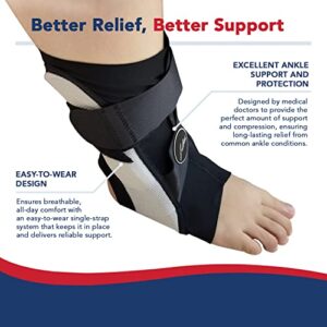 Doctor Developed Ankle Brace for Sprained Ankle, Support Stabilizer Splint for Injured Foot – Foot Brace/ Achilles & Peroneal Tendonitis – Ankle Brace For Women / Men (Medium, Single, Left)