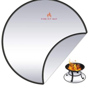 Gosal Outdoor Fire Pits Mats for Under Fire Pit Deck, Round 36 Inch x 36 Inch Patio Stove Pit, Fireproof Stove Bonfire Mats, Deck Protector, Propane Fire Pit-Resistant Round Grill Mat