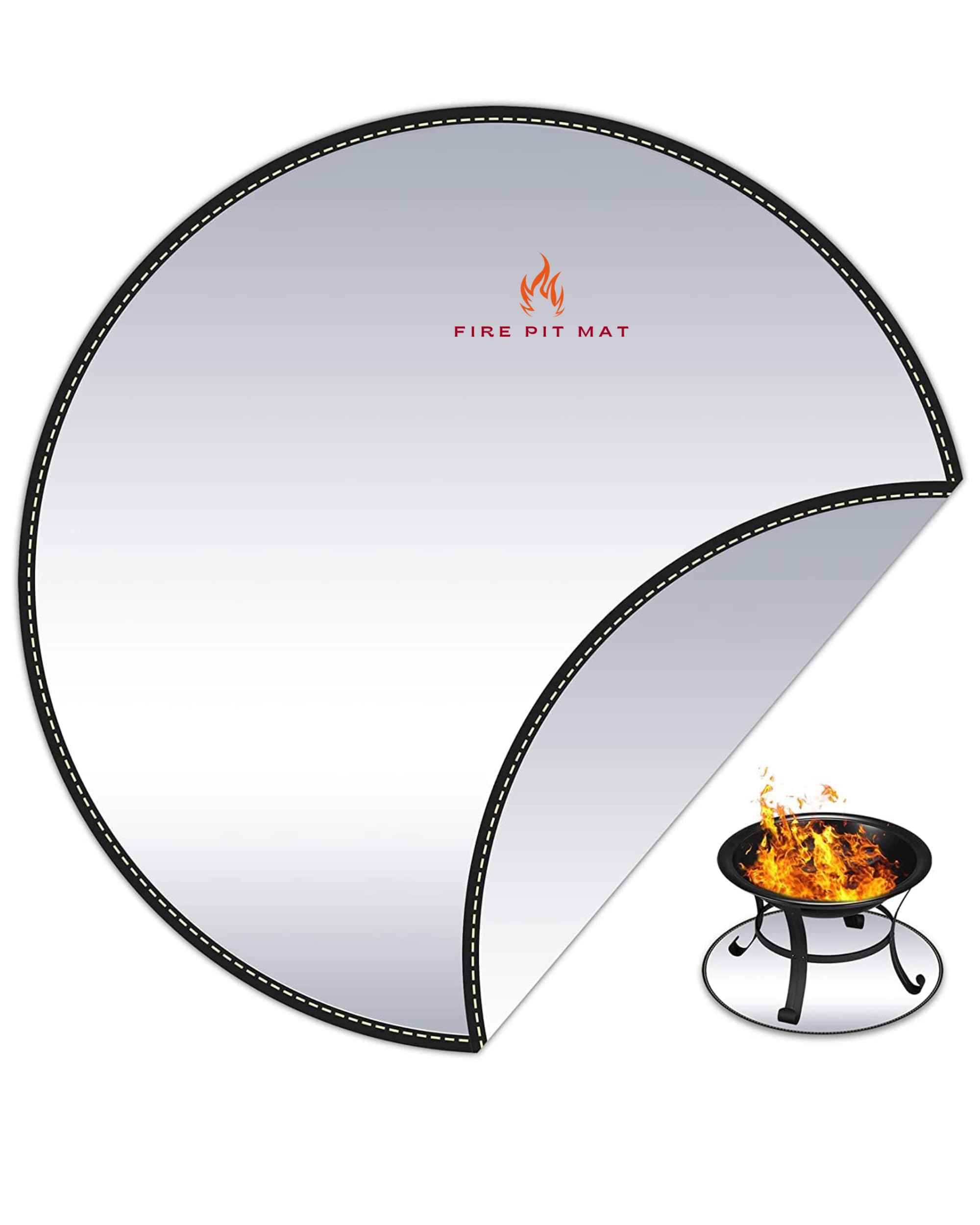 Gosal Outdoor Fire Pits Mats for Under Fire Pit Deck, Round 36 Inch x 36 Inch Patio Stove Pit, Fireproof Stove Bonfire Mats, Deck Protector, Propane Fire Pit-Resistant Round Grill Mat