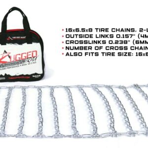 The ROP Shop | Pair of 2 Link Tire Chains 16x6.5x8 for Troy-Bilt & Ariens Snow Blower & Thrower