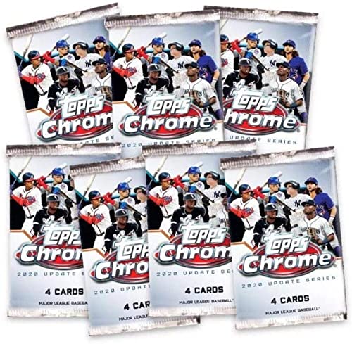 2020 Topps Chrome Update Baseball Factory Sealed Mega Box 7 Packs of 4 Cards 28 Cards in All Chase Rookie Cards of Luis Robert and Randy Arozarena