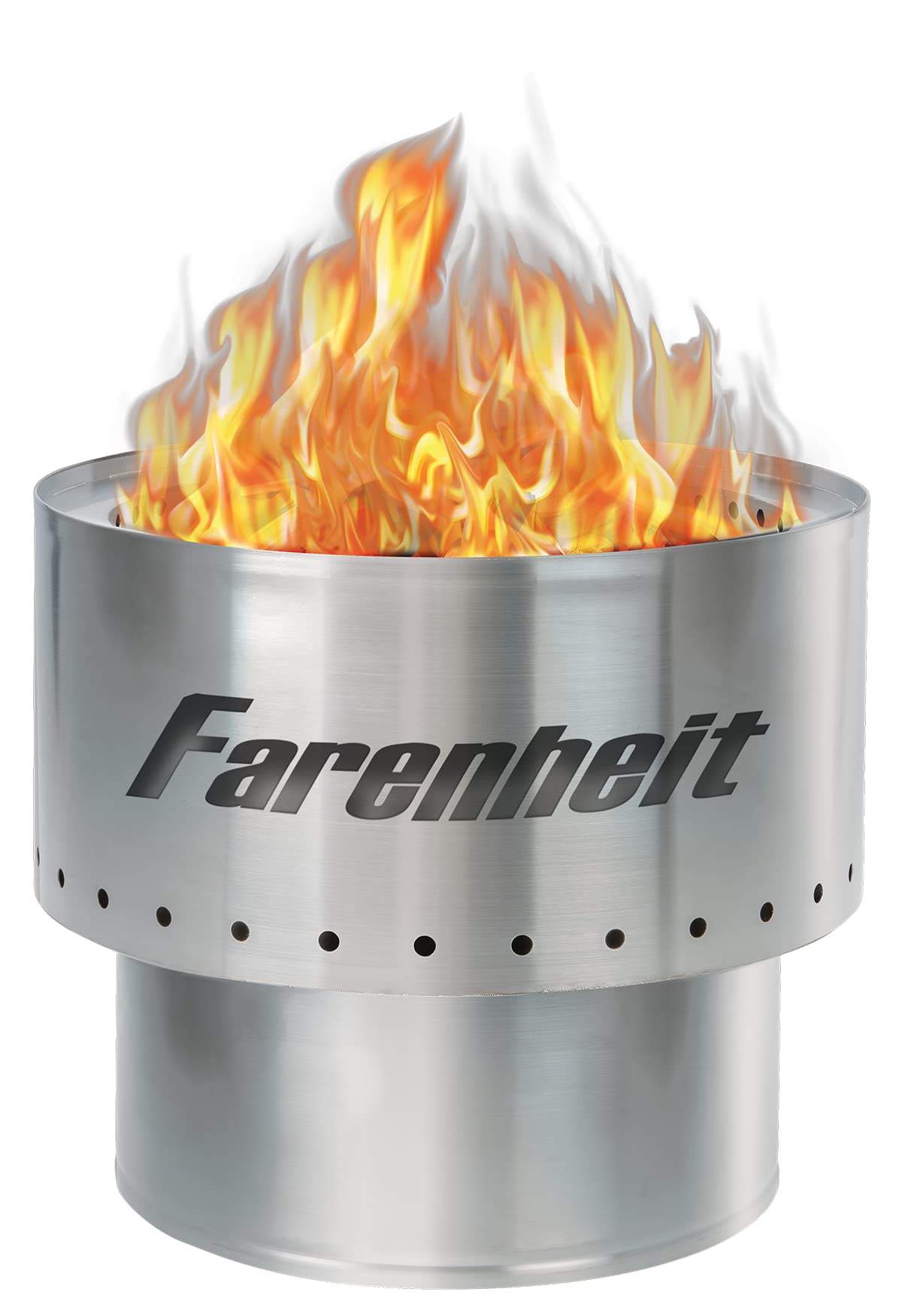 Farenheit 17.5-Inch Stainless Steel Portable Smokeless Fire Pit for Outdoor Use - Wood Pellet Burning, Lightweight and Useful for Picnics, Camping